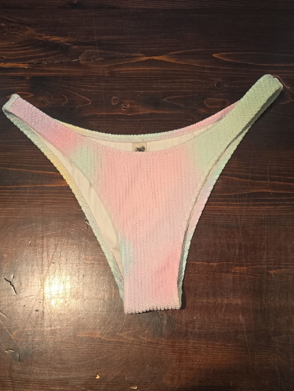 PINK Victoria’s Secret Pastel Ombre Smocked High-Cut Bikini Bottoms - XS